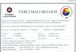 10-800 kVA Frekans Konvertörü Yerli Malı Belgesi