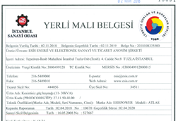 11-30 kVA UPS Yerli Malı Belgesi