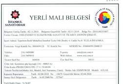 161-800 kVA UPS Yerli Malı Belgesi