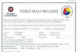 31-160 kVA UPS Yerli Malı Belgesi